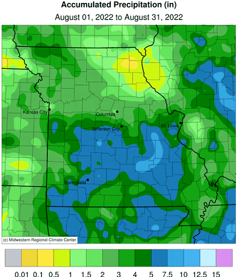 Accumulated Precipitation (in) August 01, 2022 to August 31, 2022