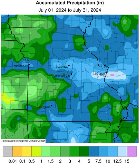 Accumulated Precipitation (in) July 01, 2024 to July 31, 2024