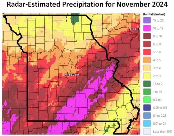 Radar-Estimated Precipitation for November 2024