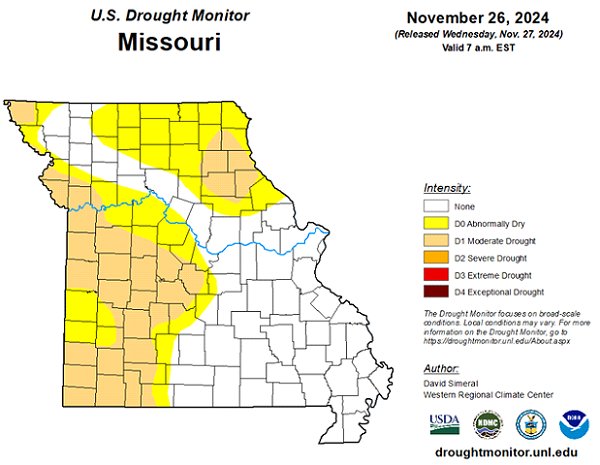 U.S. Drought Monitor - Missouri - November 2024