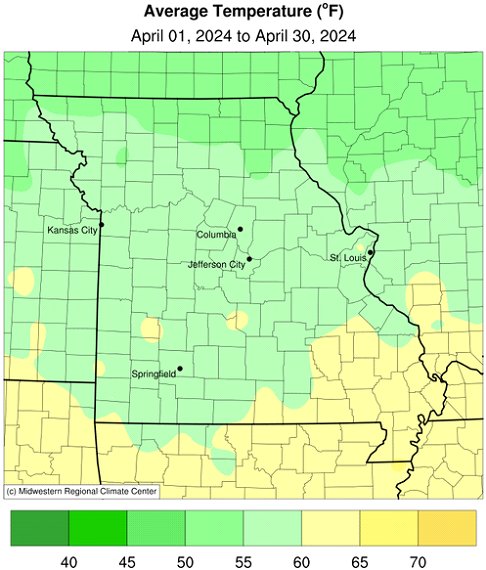 Average Temperature (°F): April 01, 2024 to April 30, 2024