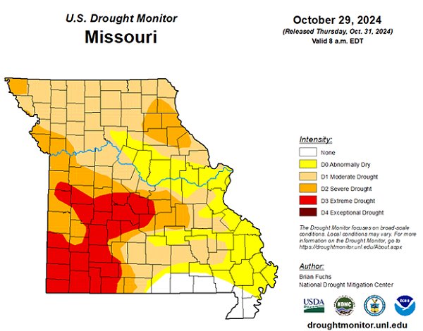 U.S. Drought Monitor - Missouri - October 2024