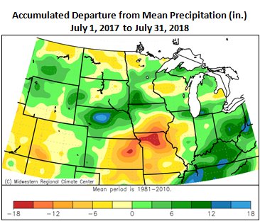 Accumulated Departure from Mean Precipitation (in.)