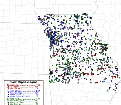 Figure 5. Map of storm reports from 2024. (Image courtesy of Storm Prediction Center).
