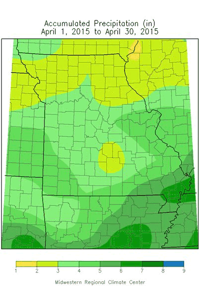 April accumulated precipitation.